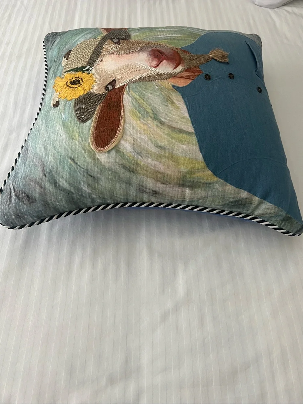 Mackenzie-Childs Vincent Van Goat Throw Pillow. Rare and Retired. Like New!